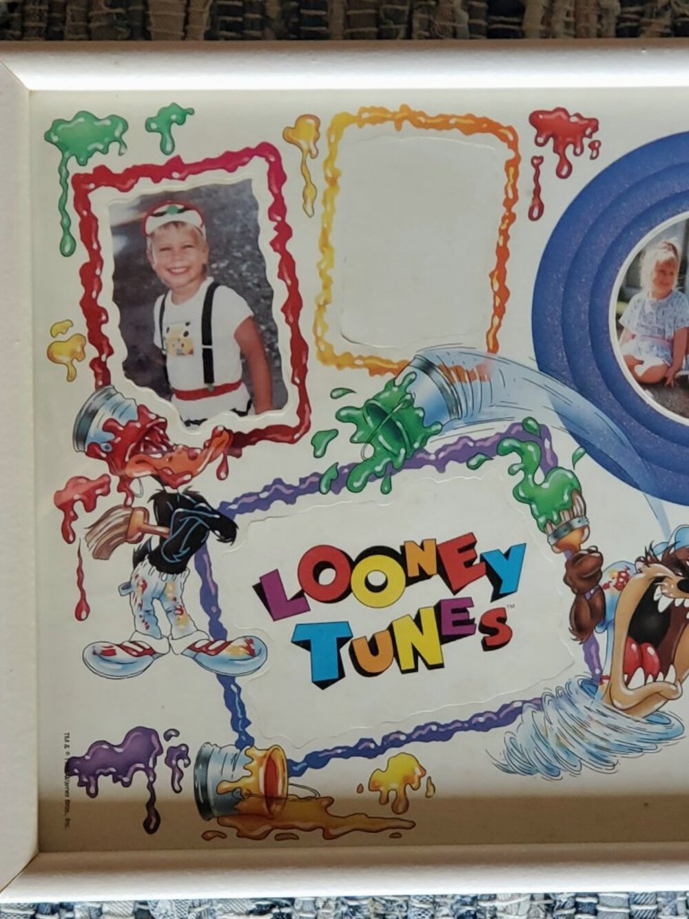 Vintage 1994 Looney Tunes Multi Photo Collage Picture Frame Warner Bros Kids